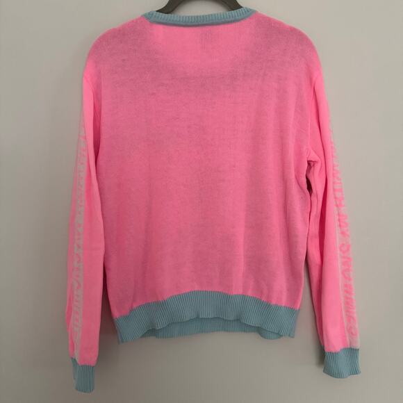 Well Worn Holiday Christmas Sweater, 'Chillin With My Snowmies' in Pink - Picture 6 of 7